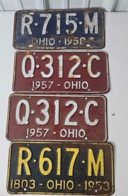 1950s & Centennial Ohio License Plates