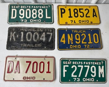 1970s Ohio & Michigan License Plates