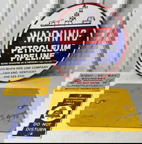 Pipeline, Phone Cable, and Right of Way Signs