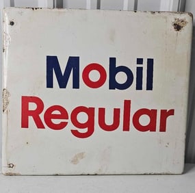 Mobil Regular Porcelain Gas Pump Sign