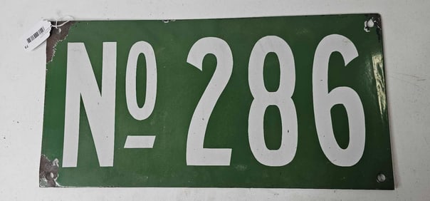 Porcelain No 286 Sign