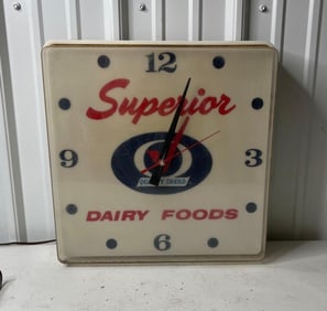 Superior Dairy Advertising Clock
