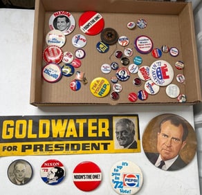 Nixon , Kennedy, Wallace, and Presidential Pins