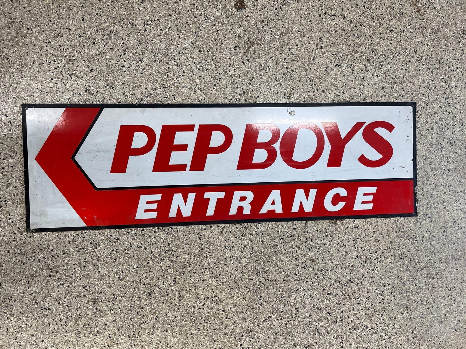 Pep Boys SST Sign: 48x14.75, reflective painted Entrance sign.