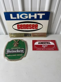 Genesee, Heineken, and Amstel Beer Signs
