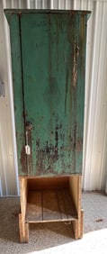 Teal Painted Primitive Cabinet