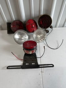 1930s-1940s Rat Rod Stop Tail Light & other Various Lights