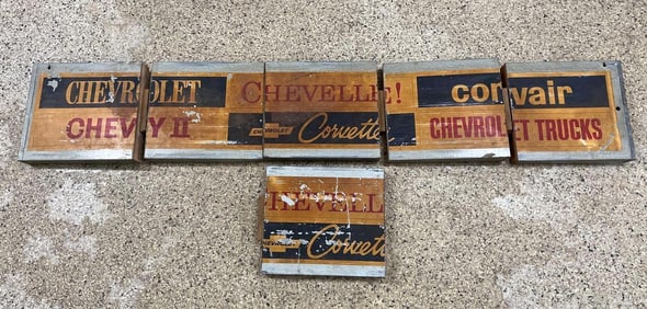 Repurposed Chevy Sign 6 Drawer Bolt Cabinet
