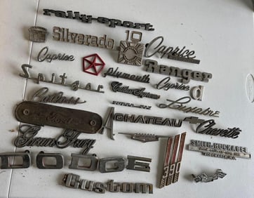 Ford, Plymouth, Chevette, Cadillac, & Other Auto Emblems