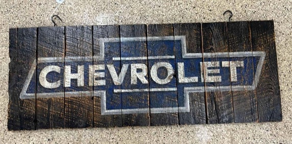 Hand Painted Chevrolet Bow Tie Sign