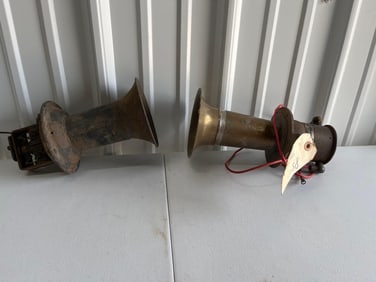 Pair of Early Automobile Horns