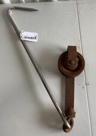 Large Metal Hook w Pulley