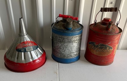 Delphos Can, Funnel, and Gas Can