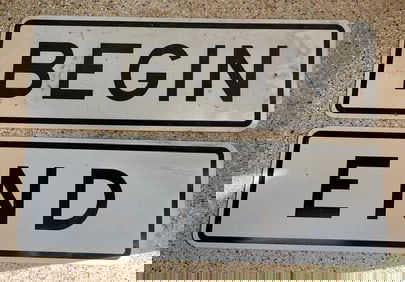 Begin & End Road Signs