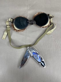 Harley Davidson Knife & Vintage Motorcycle Goggles