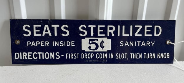 Seats Sterilized Porcelain Sign