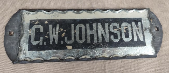 Reverse Painted CW Johnson Plaque