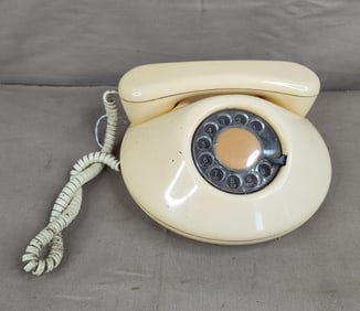 Mid Century Modern Rotary Pancake Phone