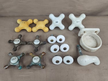 Vintage Porcelain Bathroom Knobs