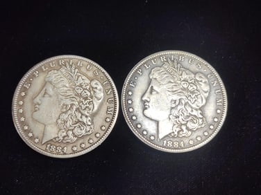 1884 & 1884 O Morgan Dollars