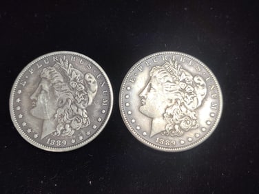 1889 & 1889 S Morgan Dollars