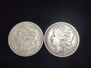 1886 & 1886 O Morgan Dollars