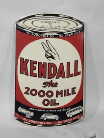 Kendall 2000 Mile Oil Porcelain Can Sign