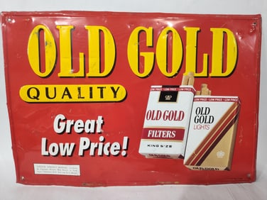 Old Gold Embossed Cigarette Sign
