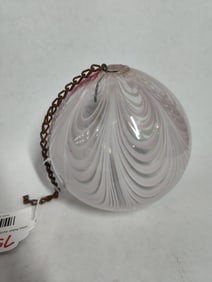 Pink Swirl Art Glass Witches Ball