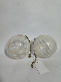 Striped & Polka Dot Art Glass Witches Balls