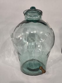 Italian Aqua Green Glass Dispenser