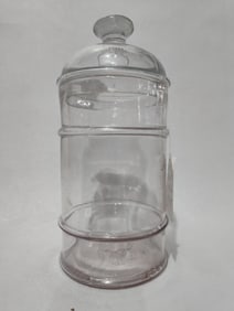 EARLY COUNTRY STORE COUNTER LIDDED JAR PAT. AUG. 1866