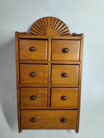 PRIMITIVE 7 DRAWER WALL HANGING APOTHECARY CABINET