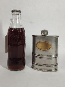 Pewter Pocket Flask & French Coke Bottle