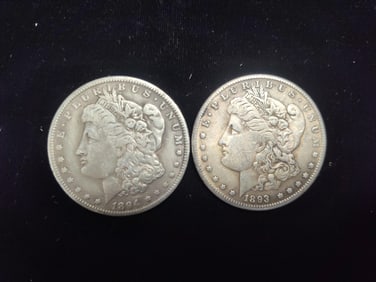 1893 & 1894 O Morgan Dollars