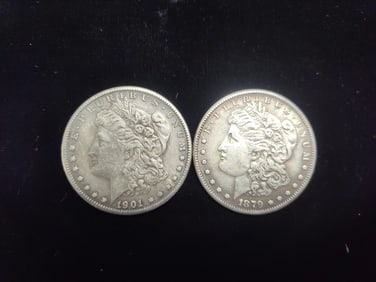 1879 S & 1901 O Morgan Dollars