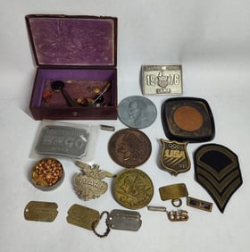 Large Coin Metals, Belt Buckles, Patches, Badges, and more