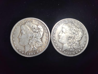 1894 & 1895 O Morgan Dollars