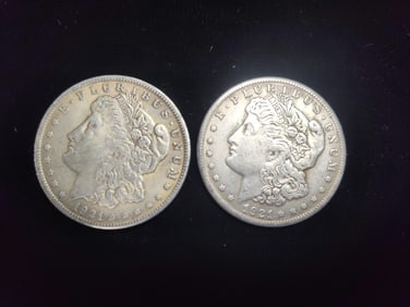 2- 1921 D Morgan Dollars