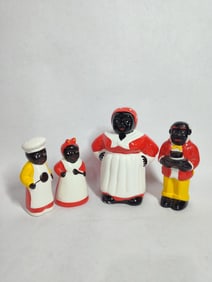 LOT OF BLACK AMERICANA FIGURINES AND SALT AND PEPPERS