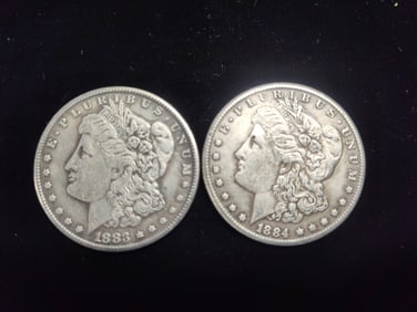 1883 & 1884 O Morgan Dollars
