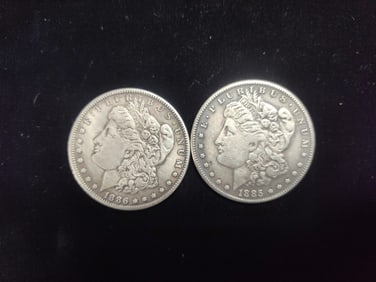 1885 & 1886 O Morgan Dollars