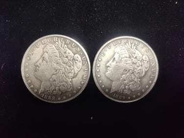 1888 S & 1889 O Morgan Dollars