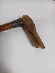 Carved Greyhound Cane