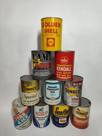10- Various One Qt Oil Cans