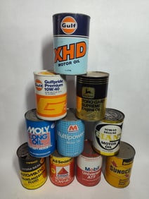 ASSORTED OIL CAN LOT INC. GULF, SUNOCO, MOBIL AND MORE