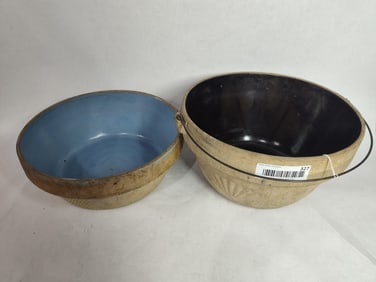 Pair of Stoneware Crock Bowls