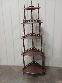Victorian Carved 5 Tier Corner Stand