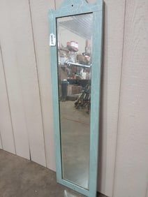 Teal Crackle Painted Mirror