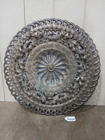 Large Italian Pierced Brass Wall Plaque
